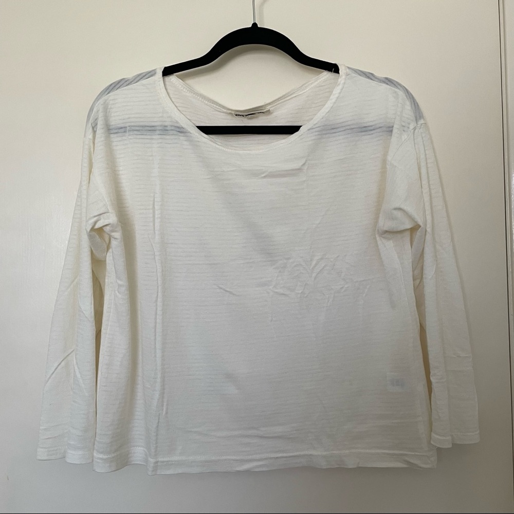 Rivet & Thread Madewell 3/4 striped top in Cream size M